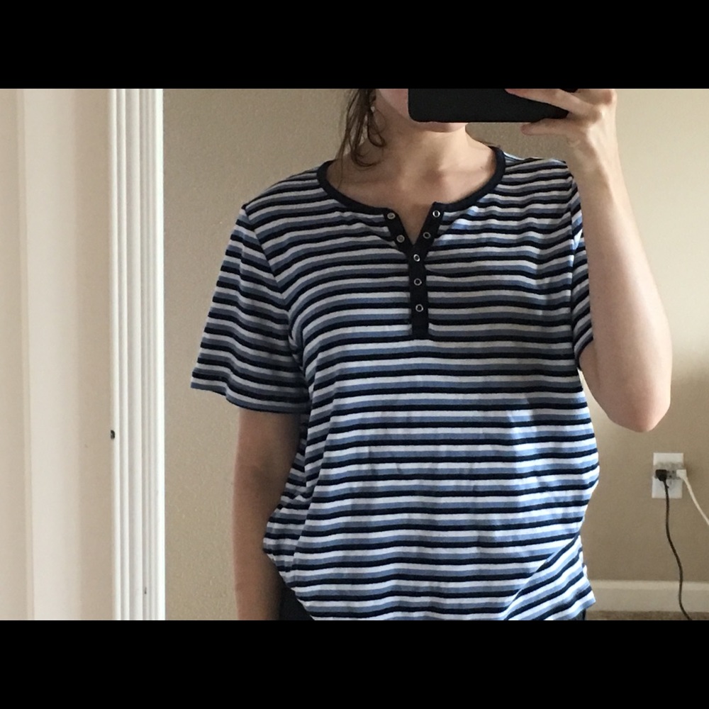 striped oversized tee